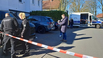 Polizei-Ermittlungen am Tatort in Ahlen