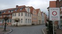 Historischer Stadtkern von Warendorf mit Baustellenschild