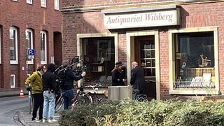 Die Dreharbeiten zu der Serie "Wilsberg".