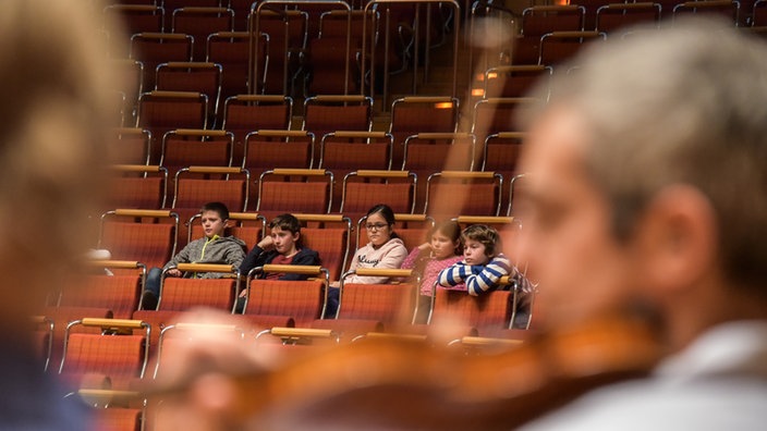 Impressionen vom Probenbesuch einer Grundschulklasse beim WDR Sinfonieorchester