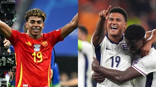 Die Fußballer Lamine Yamal und Ollie Watkins