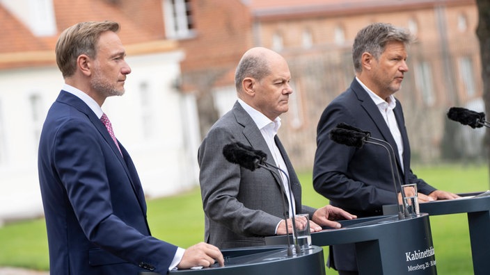 Roberto Habeck, Olaf Scholz und Christian Lindner