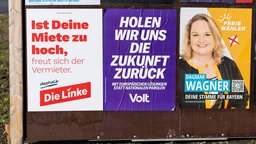 Wahlkampagne 2025, Plakate, Linke, Volt, Freie Wähler