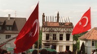 Ruine nach dem Brandanschlag in Solingen 1993.