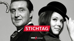 Patrick McNee und Diana Rigg aus der TV-Serie "Mit Schirm, Charme und Melone", 1967