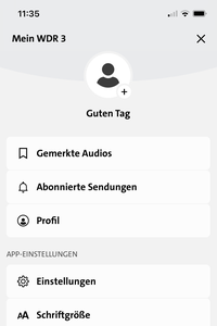 WDR 3 App: Meins Bereich