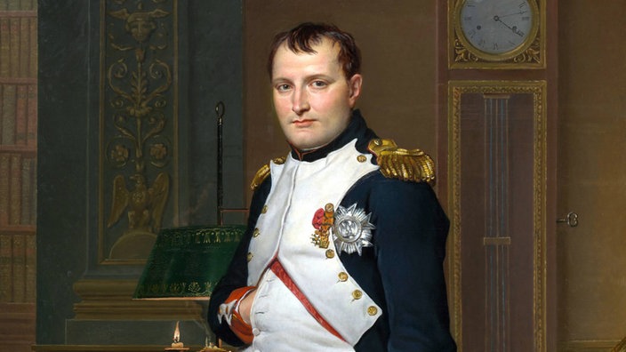 Napoleon im Arbeitszimmer mit Hand in der Weste (Gemälde von Jacques-Louis David, 1812) 