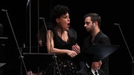 Das Ensemble im Kulturzentrum: Leonardo Cortellazzi (Tenor), Francesca Aspromonte (Sopran), Chiara Brunello (Contralto), Mauro Borgioni (Bass) & Boris Begelman (Leitung, Violine)