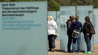 Jugendliche besuchen anlässlich des 69. Jahrestages der Befreiung in der Gedenkstätte Todesmarsch im Belower Wald die Ausstellung der Gedenkstätte, Aufnahme aus dem Jahr 2014.