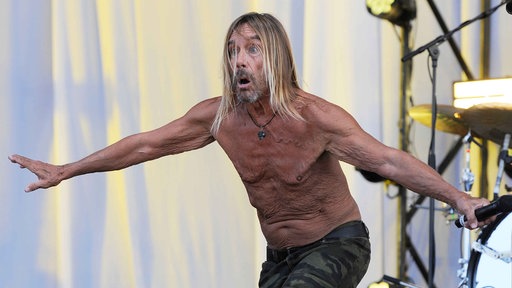 Iggy Pop performt 2018 im Finsbury Park in England.