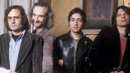 Die Kölner Band Can. V.l.n.r.: Irmin Schmidt, Holger Czukay, Jaki Liebezeit, Michael Karoli