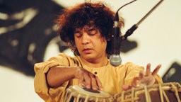 Der indische Tabla-Spieler Zakir Hussain.