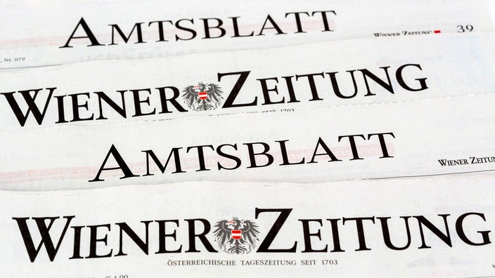 Wiener Zeitung mit Amtsblatt, österreichische Tageszeitung.