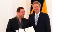 Jan Josef Liefers und der damalige Bundespräsident Christian Wulff