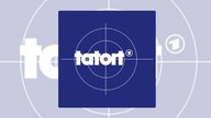 Das Logo des "Tatort", Schriftzug vor einem Fadenkreuz