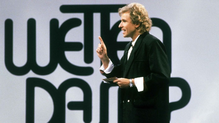 Thomas Gottschalk (1987) während einer Ausgabe von "Wetten, dass...?"