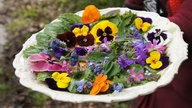 Kräuterbutterbrote mit essbaren Blüten