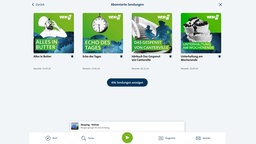 Screenshot der WDR 5 App zeigt abonnierte Sendungen