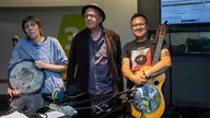 Krazy, Danny Dziuk, Murat Kayi im Studio von WDR 3