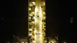 Eine Ariane 6 Rakete vor dem Start