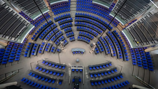 Luftbild des umgebauten Plenarssaals für den neuen Bundestag (2025)