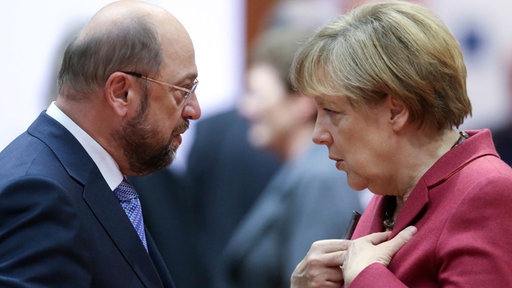 Martin Schulz und Angela Merkel