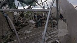 Zerstörte zivile Infrastruktur nach einem russischen Angriff in der Region Charkiw (19. Mai 2024).