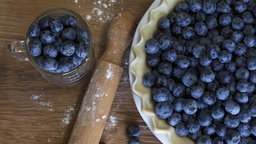 Blaubeeren und Blaubeertarte