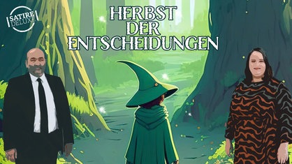 Satirische Montage eines Filmplakats im Fantasy-Stil zum Titel "Herbst der Entscheidungen"