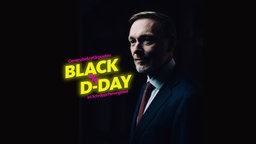 Eine satirische Werbeanzeige mit Christian Lindner und dem Slogan "Black D-Day - Generalsekretärposten im Schnäppchenangebot"