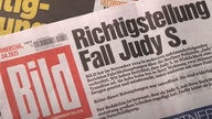 Bildzeitung mit Schlagzeile "Richtigstellung: Fall Judy S."