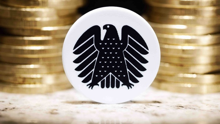 Bundesadler vor Münzstapel Diätenerhöhung