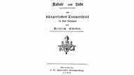 Historischer Druck, 1784, Titel der 1. Ausgabe von Kabale und Liebe