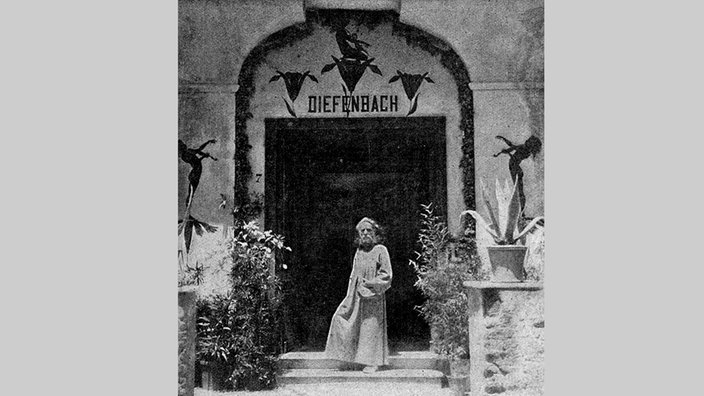 Karl Wilhelm Diefenbach vor seinem Haus in Capri