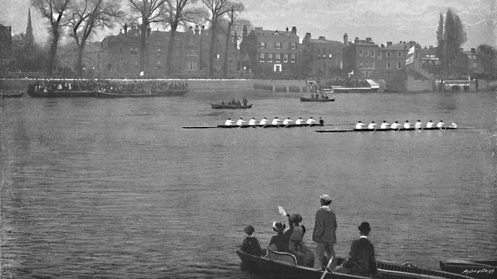 Oxford und Cambridge 'Boat Race', ca. 1896