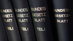 Bücher mit der Aufschrift "Bundesgesetzblatt"