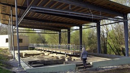 Aufnahme einer Ruine der Gedenkstätte des ehemaligen Konzentrationslagers "Wiesengrund".