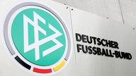 Das Logo des DFB am Standort in Frankfurt