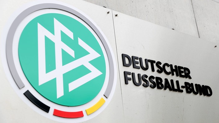 Das Logo des DFB am Standort in Frankfurt