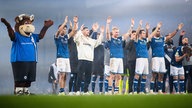 Die Mannschaft von Arminia Bielefeld nach dem Sieg gegen Union Berlin 