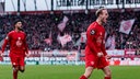 Lucas Brumme von Rot-Weiss Essen feiert sein Tor