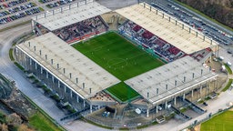 Das Stadion an der Hafenstraße in Essen.