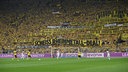 Die Fans von Borussia Dortmund protestierten im Spiel gegen Eintracht Frankfurt gegen den Rheinmetall-Deal.