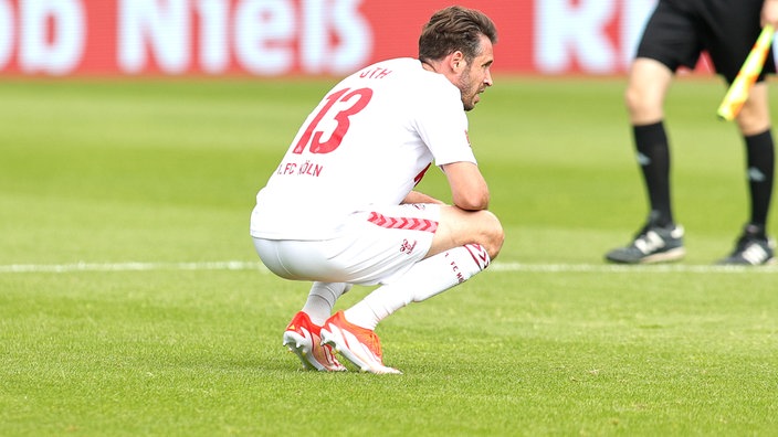 Mark Uth vom 1. FC Köln nach dem Abstieg des FC aus der Bundesliga.