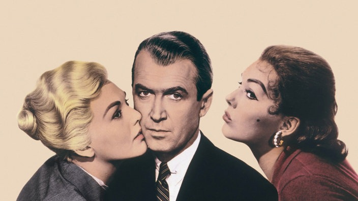 Kim Novak, James Stewart und eine dritte Schauspielerin in Vertigo aus dem Reich der Toten