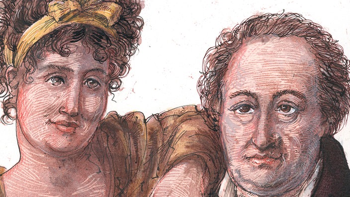 Gemäde: Johannes Wolfgang von Goethe und  Christiane Vulpius