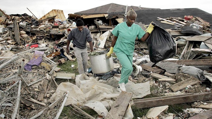 Hurricane Katrina erreicht New Orleans