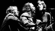 Crosby, Stills & Nash 1977 bei einem Auftritt in Saint Paul, Minnesota