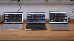 Drei Laptops im Test.