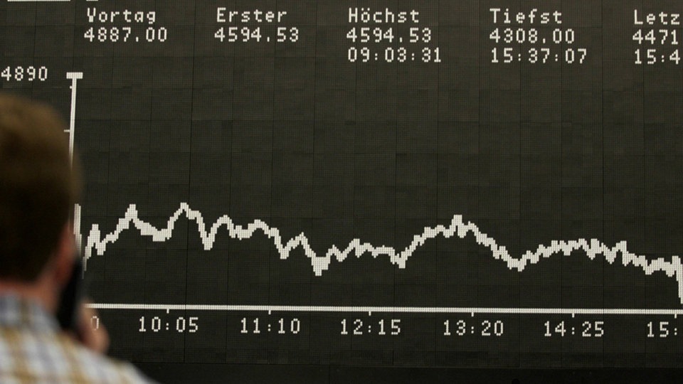 Anzeige der Aktienkurse an Frankfurter Börse